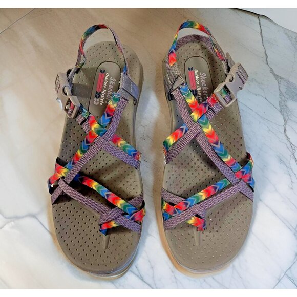 Skechers Shoes - Skechers Women's Reggae Bright Direction Rainbow Sport Sandal Shoe Size 7